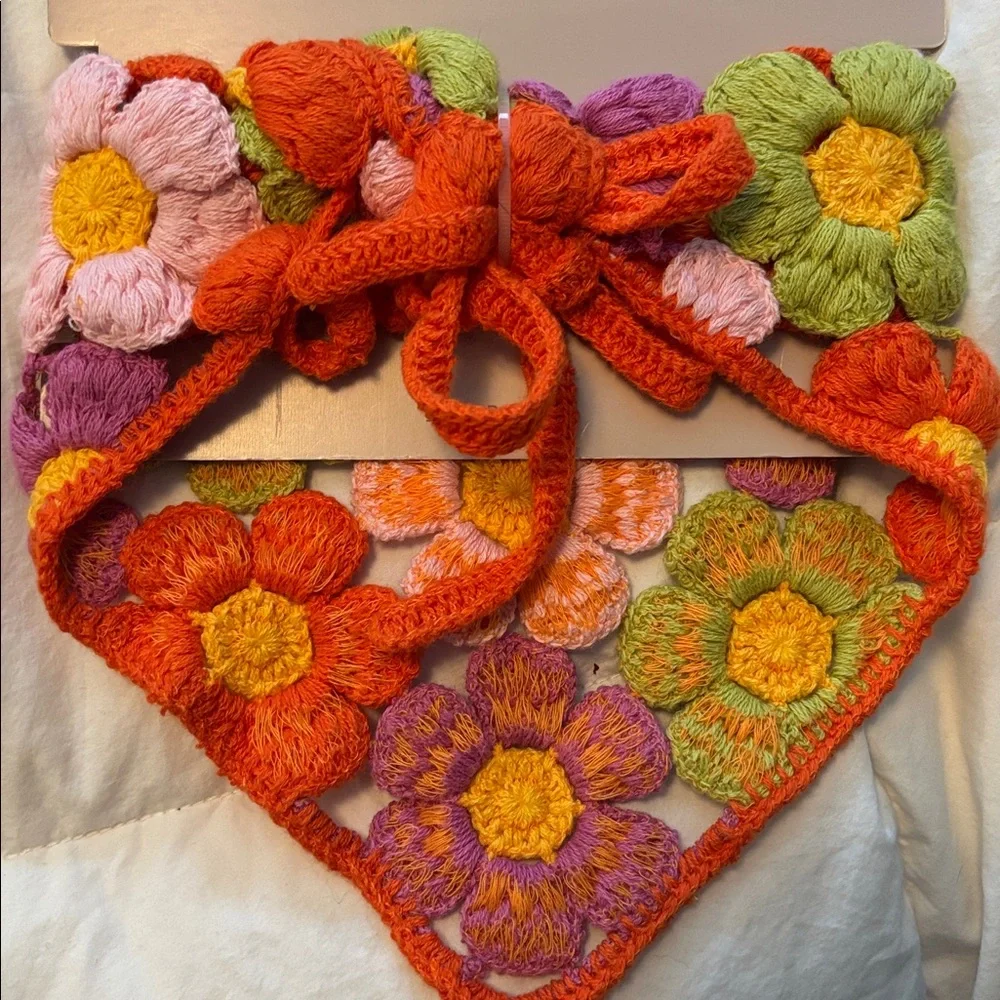 NWT Piper K Floral Crochet Headscarf bandana